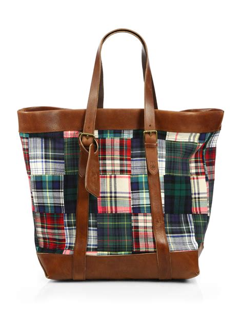 Madras tote bag 